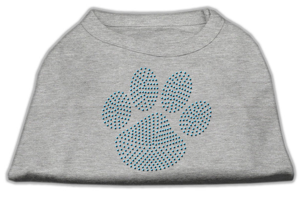 Blue Paw Rhinestud Shirt - Grey