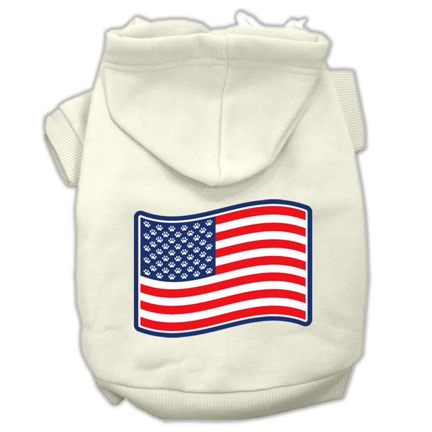 Paws And Stripes Screen Print Pet Hoodies - Cream