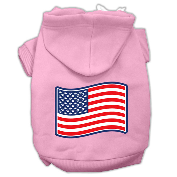 Paws And Stripes Screen Print Pet Hoodies - Light Pink
