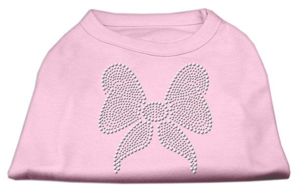 Rhinestone Bow Dog Shirts - Light Pink