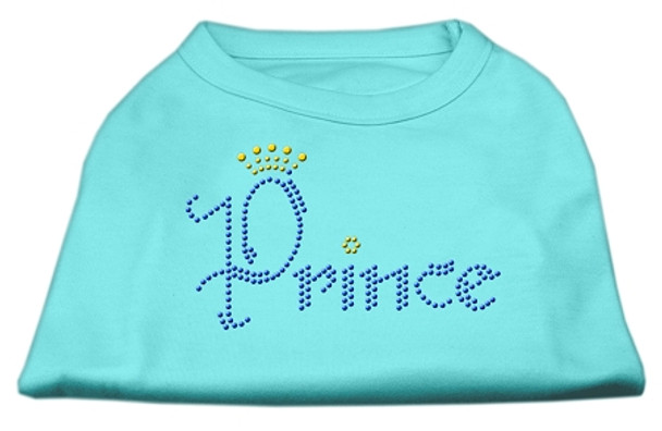 Prince Rhinestone Dog Shirts - Aqua