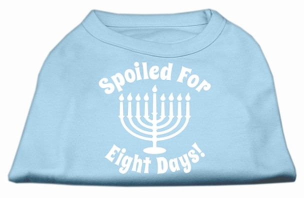 Spoiled For 8 Days Screenprint Dog Shirt  - Baby Blue