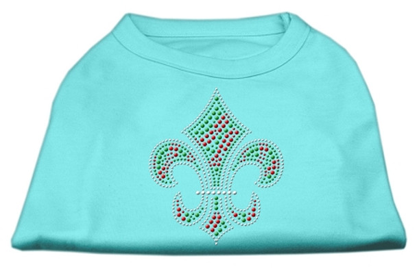 Holiday Fleur De Lis Rhinestone Shirts  - Aqua