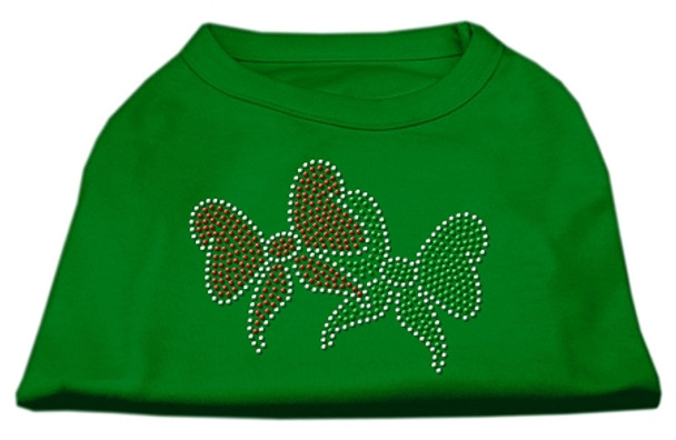 Christmas Bows Rhinestone Shirt  - Emerald Green