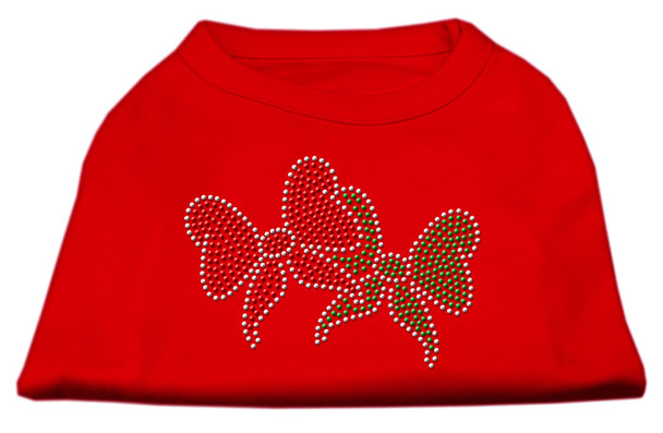 Christmas Bows Rhinestone Shirt  - Red