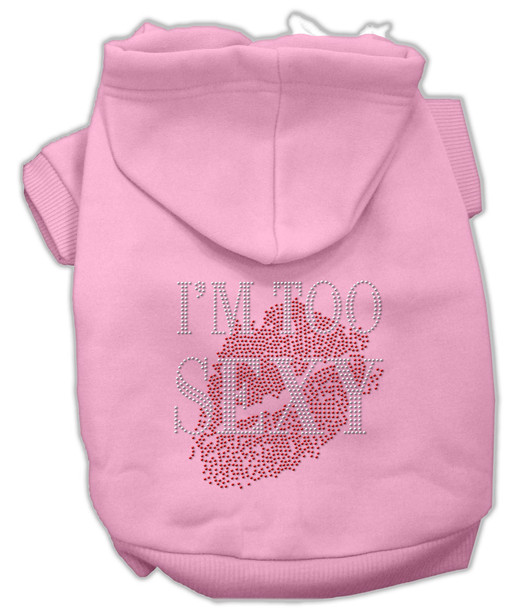 I'm Too Sexy Rhinestone Hoodies -  Pink