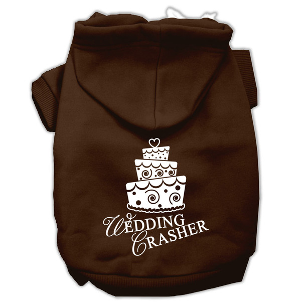 Wedding Crasher Screen Print Pet Hoodies -  Brown