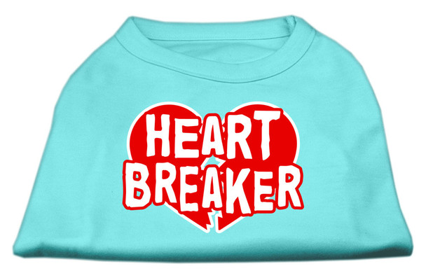 Heart Breaker Screen Print Shirt -  Aqua