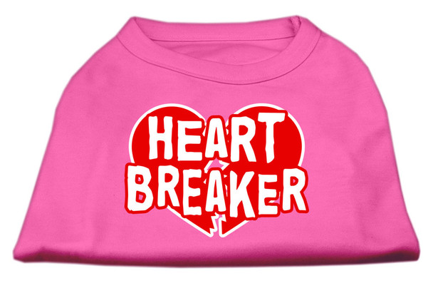 Heart Breaker Screen Print Shirt -  Bright Pink