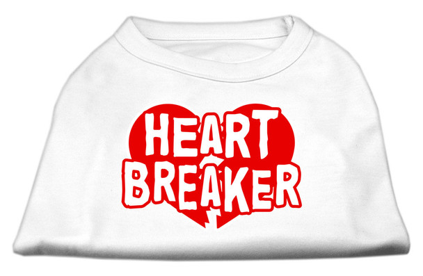 Heart Breaker Screen Print Shirt -  White