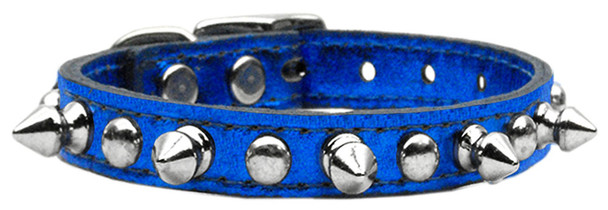 Metallic Chaser Leather Dog Collar -  BlueMetallic