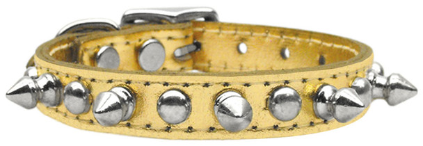 Metallic Chaser Leather Dog Collar -  Gold