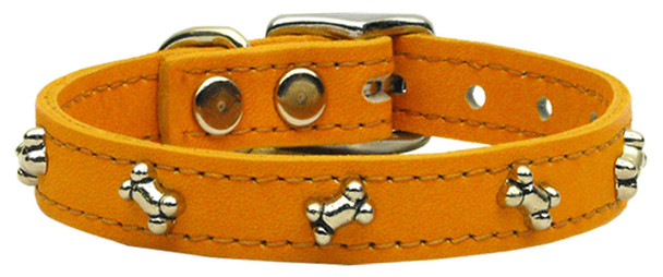 Bone Leather Dog Collar -  Mandarin
