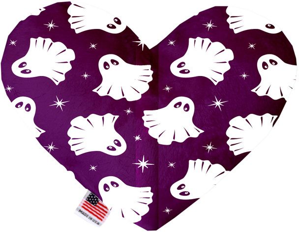 Ghosts On Purple Canvas Heart Dog Toy, 2 Sizes