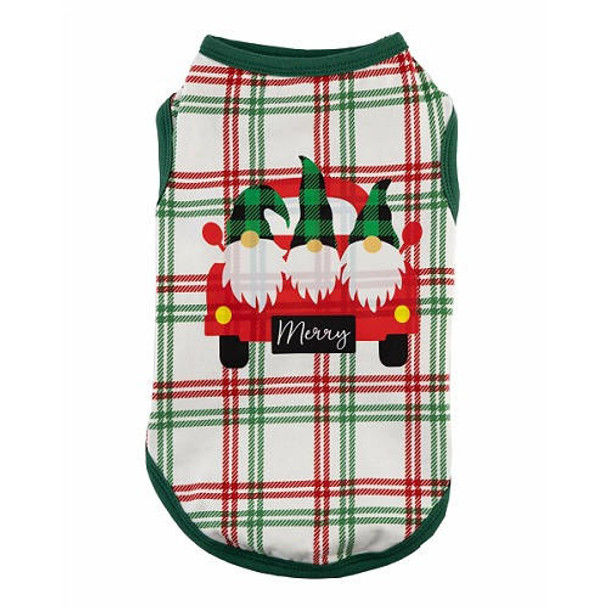 Hip Doggie Christmas Gnomes Holiday Dog Tank - Red/Green