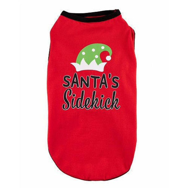 Hip Doggie Christmas Santa's Sidekick Dog Tank - Red