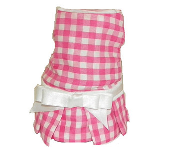 Pink Checks Dog Dress By Stevie Michelle - XXS