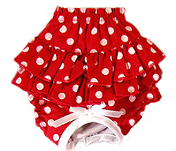 Ruffled Dog Panty - Red & White Polka Dot