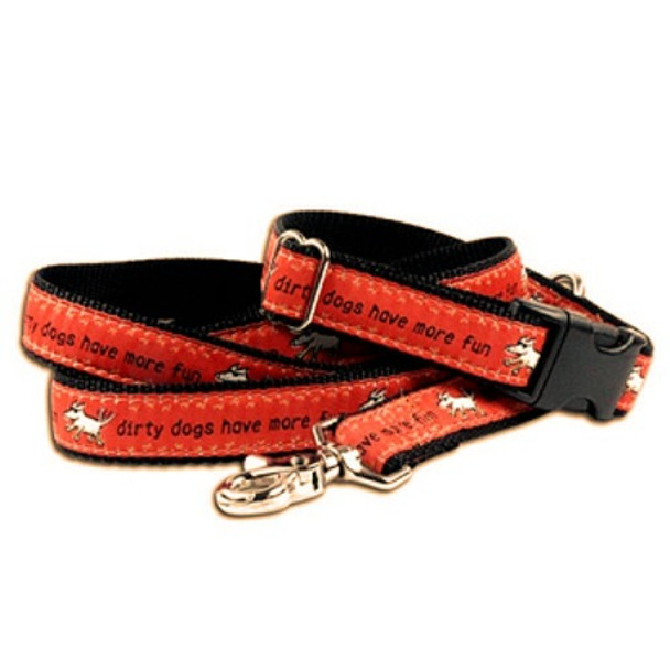 Dirty Dogs Have More Fun Dog Collars or Leash