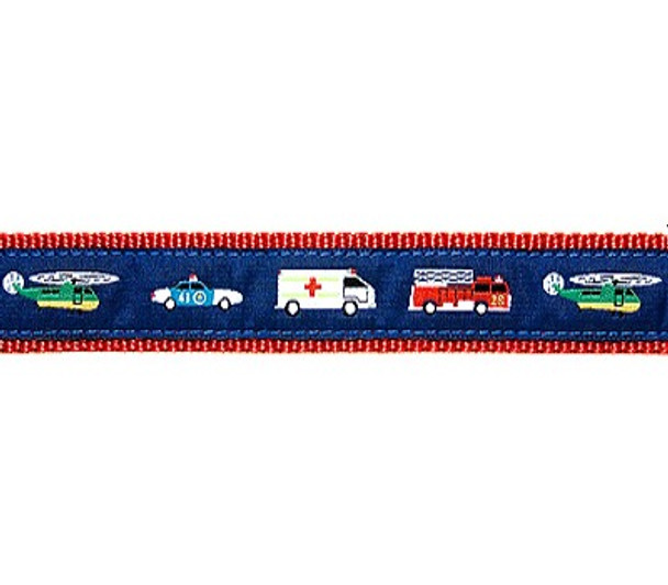 Dog Collar - Emergency Vehicles - 1 1/4