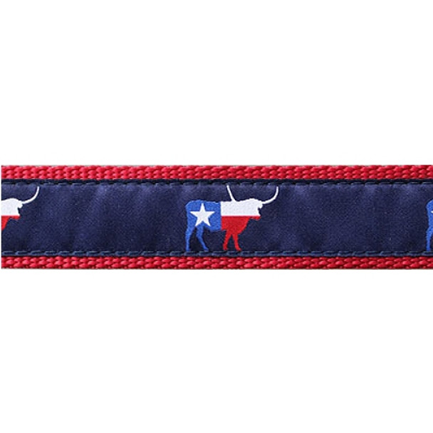 Texas Longhorn 3/4 & 1.25 inch Dog Collar, Harness