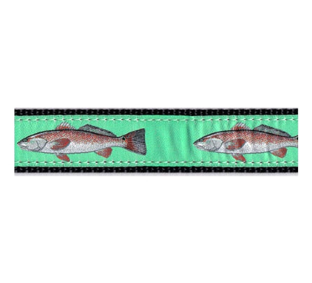 Red Fish 3/4 & 1.25 inch Dog Collar, Harness