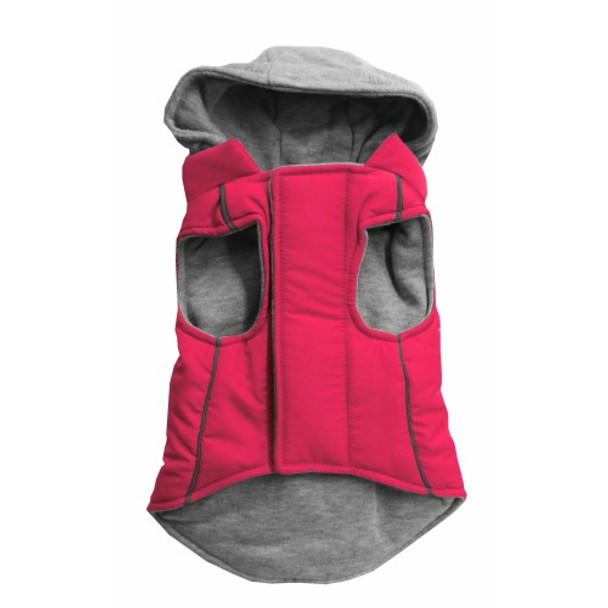 Plain Reversible Pet Dog Coat Pink image of underbelly closure