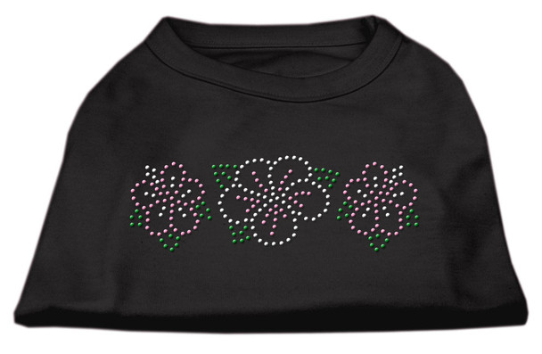 Tropical Flower Rhinestone Dog Shirts Black