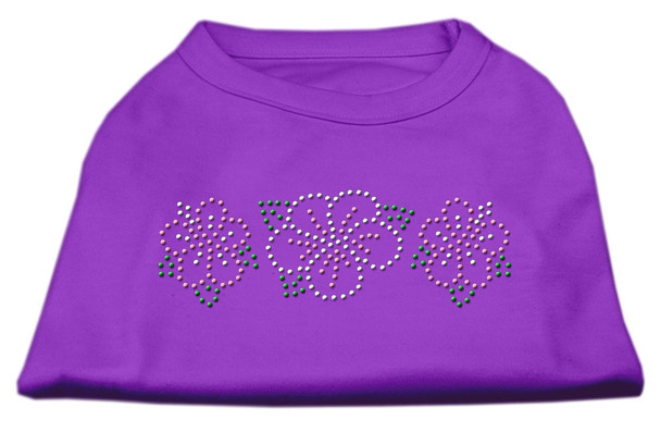 Tropical Flower Rhinestone Dog Shirts Purple