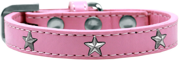 Silver Star Widget Dog Collar - Light Pink