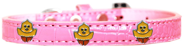 Chickadee Widget Croc Dog Collar - Light Pink