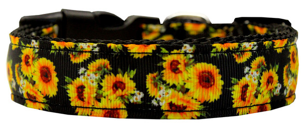 Sunflowers Nylon Dog Collar