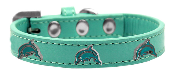 Dolphin Widget Dog Collar - Aqua