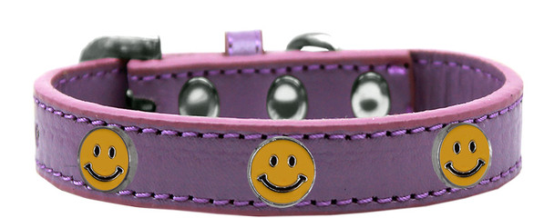 Happy Face Widget Dog Collar - Lavender