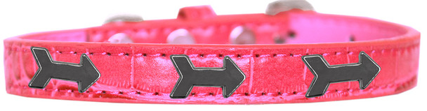 Arrows Widget Croc Dog Collar - Bright Pink