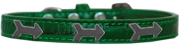 Arrows Widget Croc Dog Collar - Emerald Green