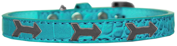 Arrows Widget Croc Dog Collar - Turquoise