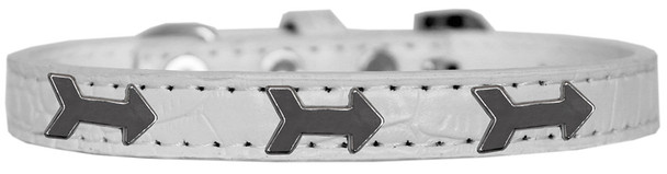 Arrows Widget Croc Dog Collar - White