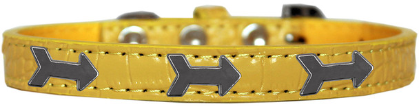 Arrows Widget Croc Dog Collar Yellow
