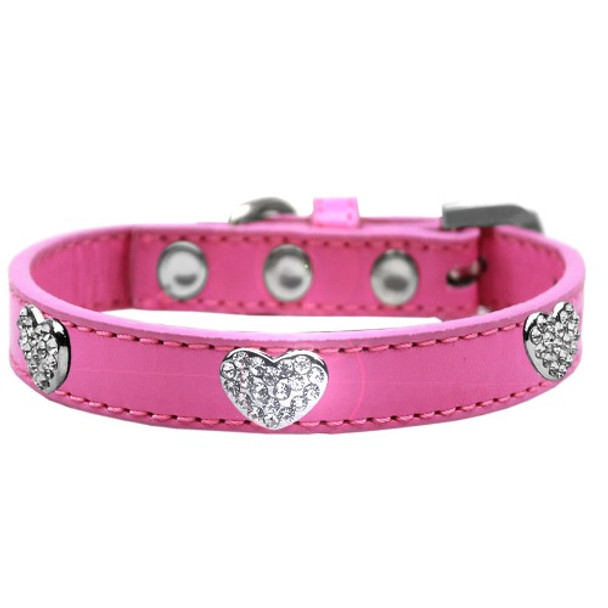 Image of one Crystal Heart Dog Collar - Bright Pink