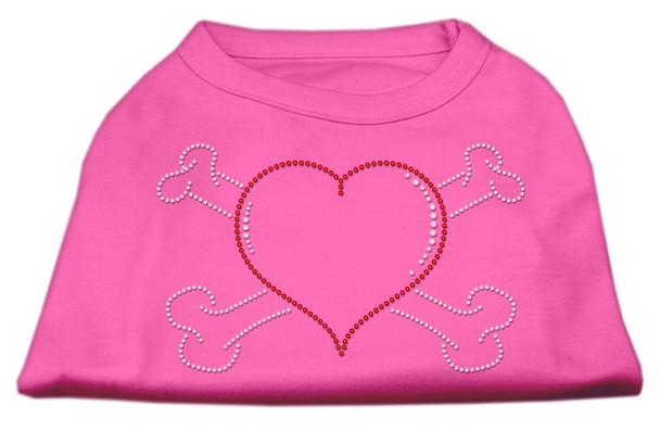 Image of And Crossbones Rhinestone Dog Shirts - Bright Pink
