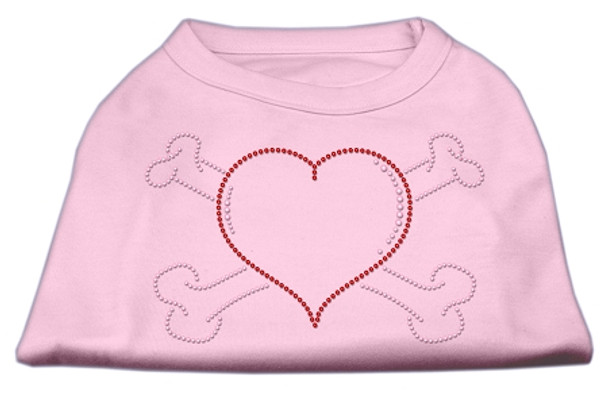 Image of And Crossbones Rhinestone Dog Shirts - Light Pink