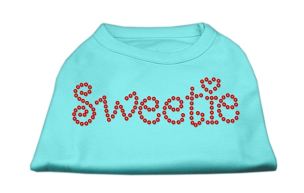 Image of Sweetie Rhinestone Dog Shirt - Aqua