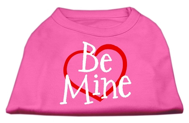 Image of Be Mine Screen Print Dog Shirt - - Bright Pink