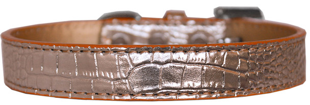 Tulsa Plain Croc Dog Collar - Copper