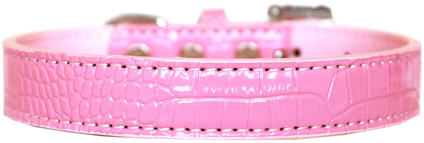 Tulsa Plain Croc Dog Collar - Light Pink