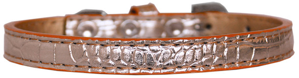 Wichita Plain Croc Dog Collar - Copper