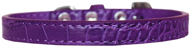 Wichita Plain Croc Dog Collar - Purple