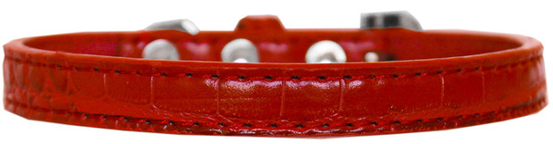Wichita Plain Croc Dog Collar - Red