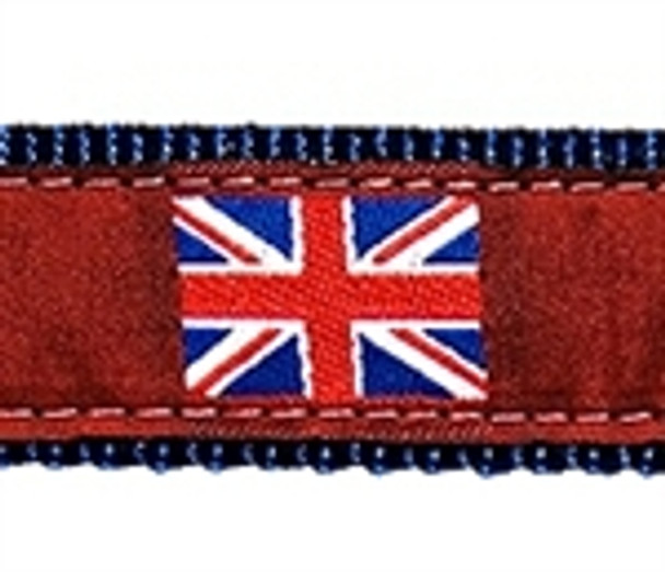 British Flag on Red Dog Collars